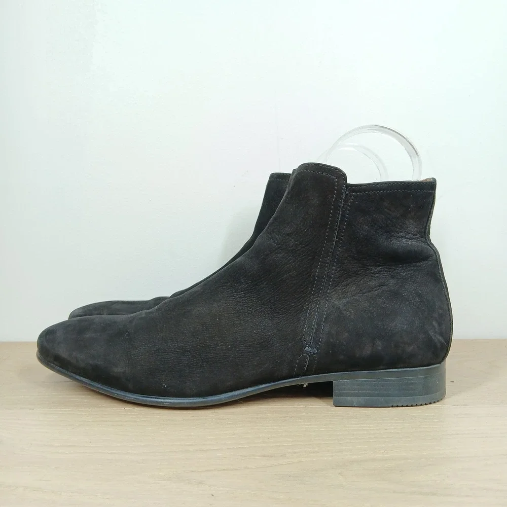 ALDO Ankle Boots Men's US 10 Black Suede Chelsea Side Zip Dress Booties